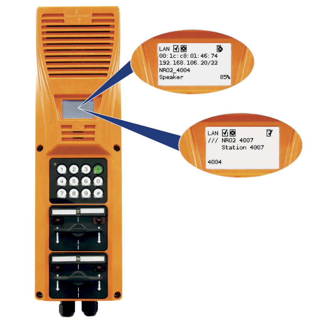 The Display of the Intercom Station NRO xx2/D