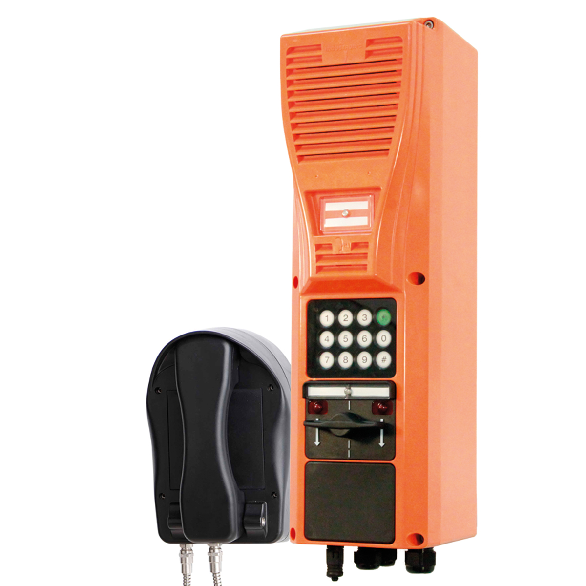 "Digital explosion-proof Intercom Station for use in explosive areas of Ex zone 1 and 2 with dial keypad and momentary rocker switch"