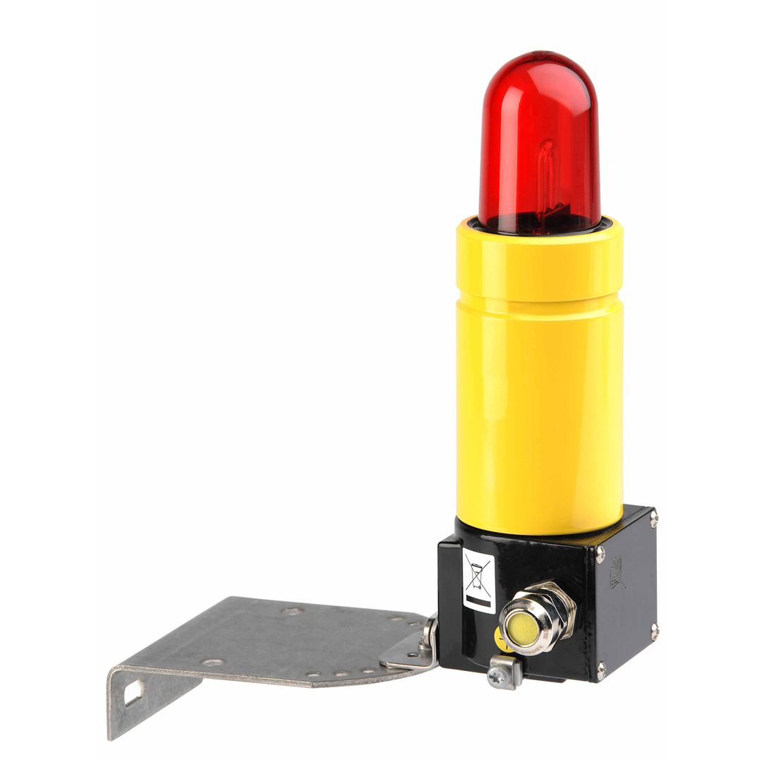 Explosion-proof Flashing Warning Beacon for use in gas explosive environments and areas with combustible dust with seawater and corrosion resistant aluminium housing and degree of protecion IP66