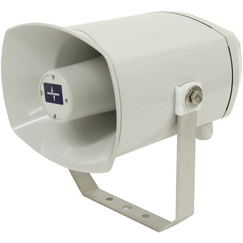 "Weather-proof Horn Speaker for  use in outdoor areas with degree of protection IP67,  Frequency range from 330 HZ to 8 kHz and sound pressure level of up to 117 dB"