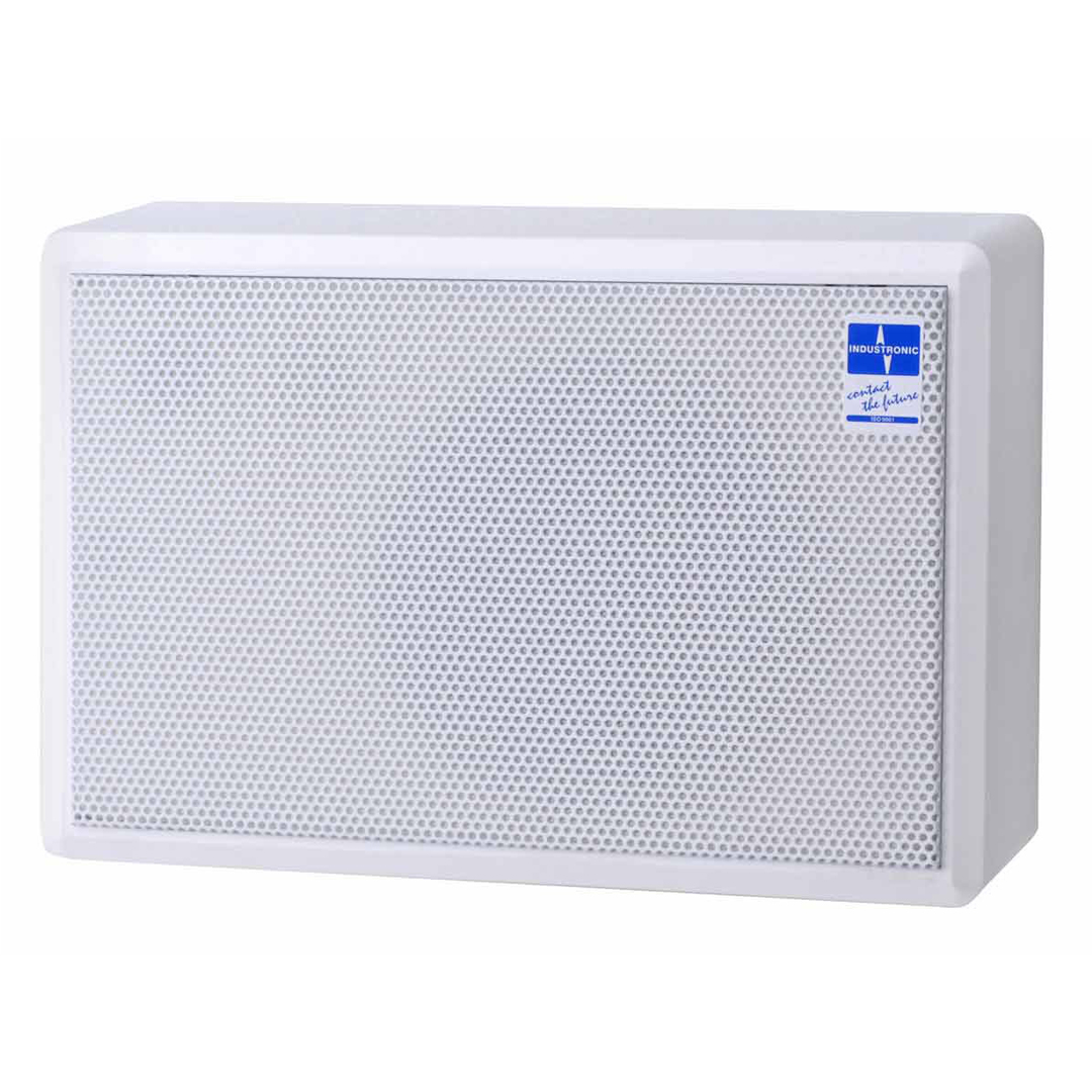 Wall-mounted Speaker with Volume Controll for use in indoor areas with robust industrial design and stable plastic housing
