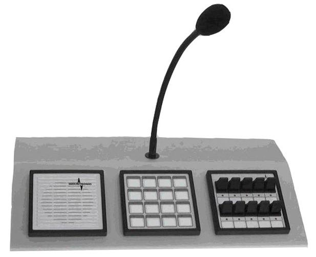 "Digital flush mounted Intercom Station  with gooseneck microphone, 16 keys or keypady with 10 momentary switches"